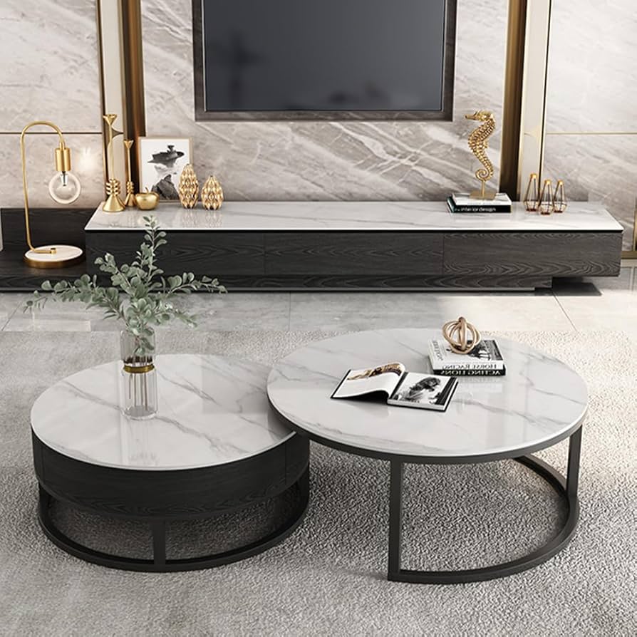 Amazon.co.jp: センターテーブル 大理石柄 セラミック コーヒー