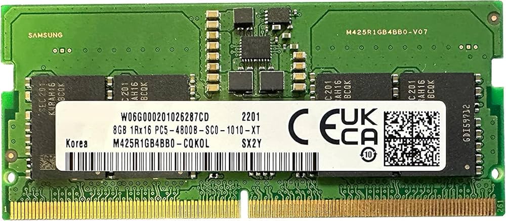 Samsung 8GB DDR5 4800MHz SODIMM PC5-38400 CL40 1Rx16 1.1V SO-DIMM