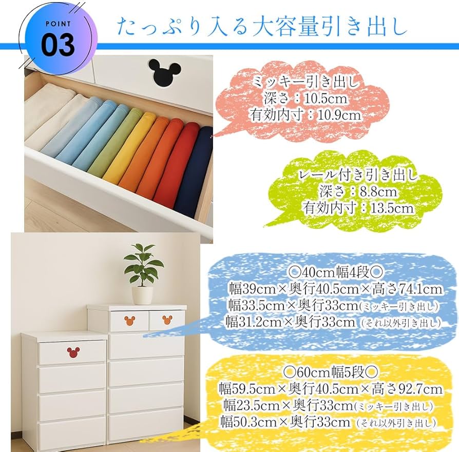 Amazon.co.jp: アルファタカバ ディズニー チェスト 木製 幅60