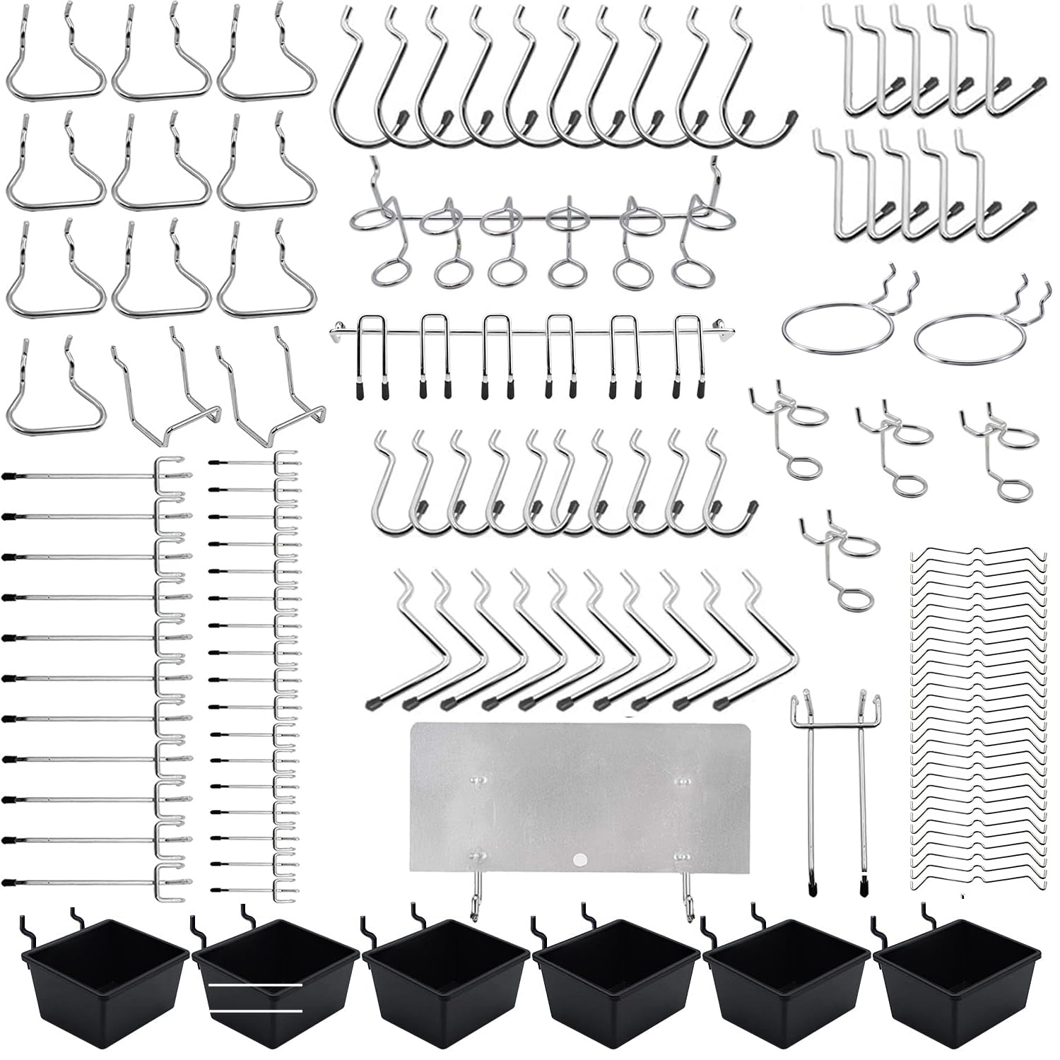 Amazon | 156個 有孔ボード パンチングボードフック 有孔ボード リング