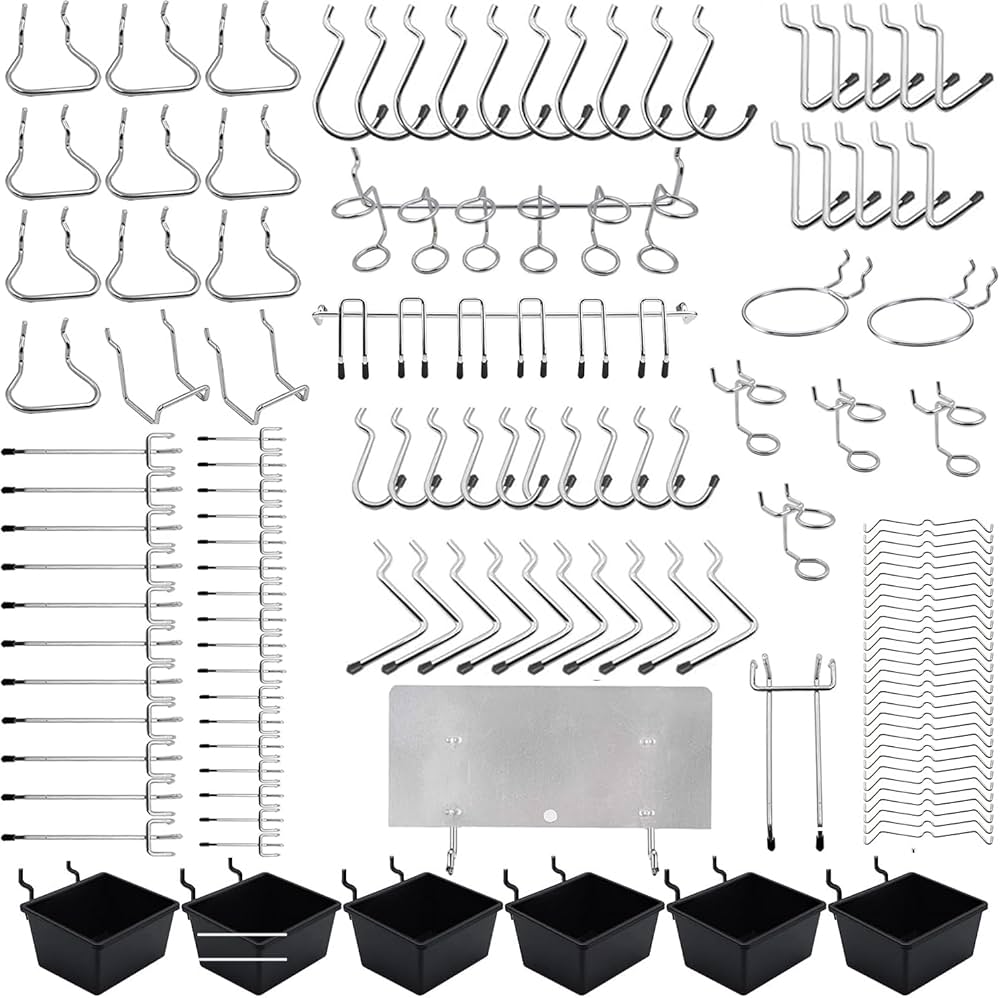 Amazon | 156個 有孔ボード パンチングボードフック 有孔ボード リング