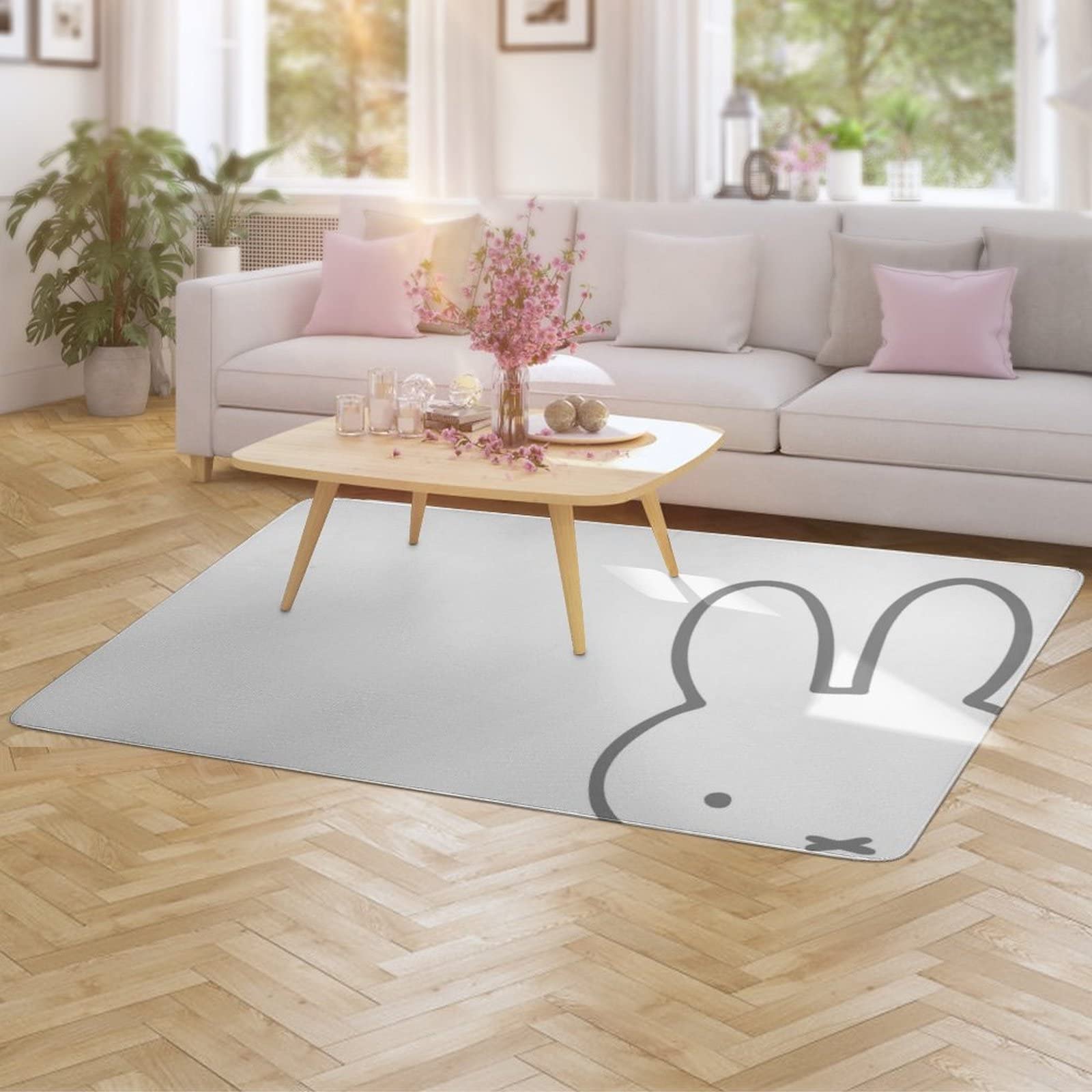 Amazon | ミッフィー ラグ カーペット 洗える ラグマット 滑り止め付