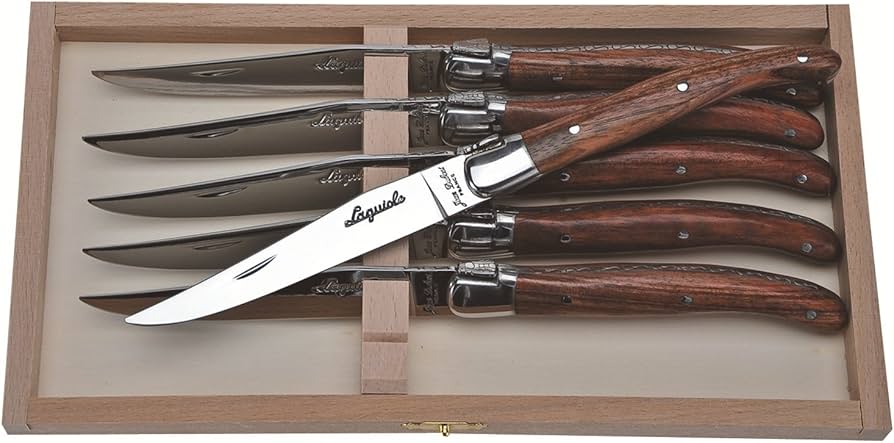 Amazon | Jean Dubost 6-steakラギオールナイフwith Bubinga Wood
