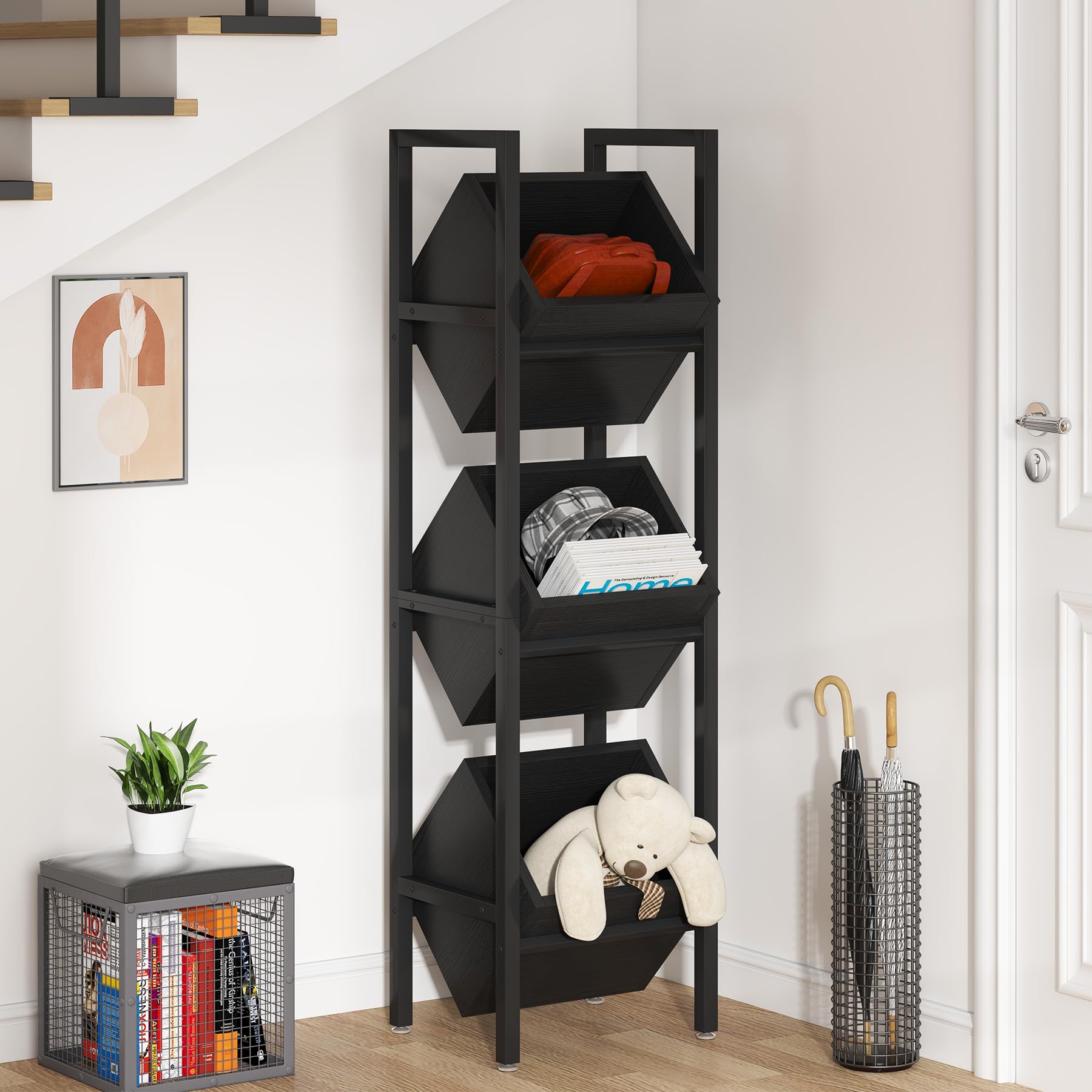 Amazon.com: Tribesigns 3-Tier Basket Stand, Wood Snack Rack with