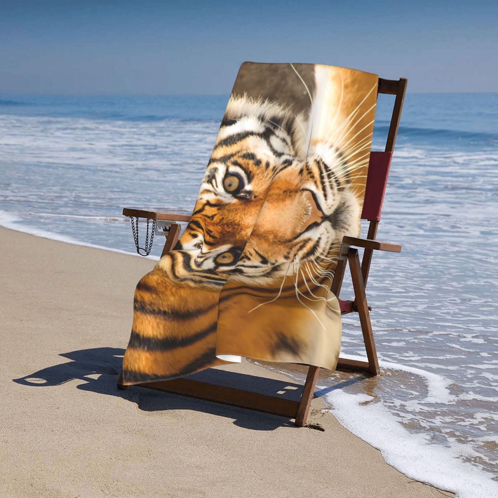 Amazon｜虎 トラ 動物 バスタオル 大判 大型 ビーチタオル 抗菌防臭