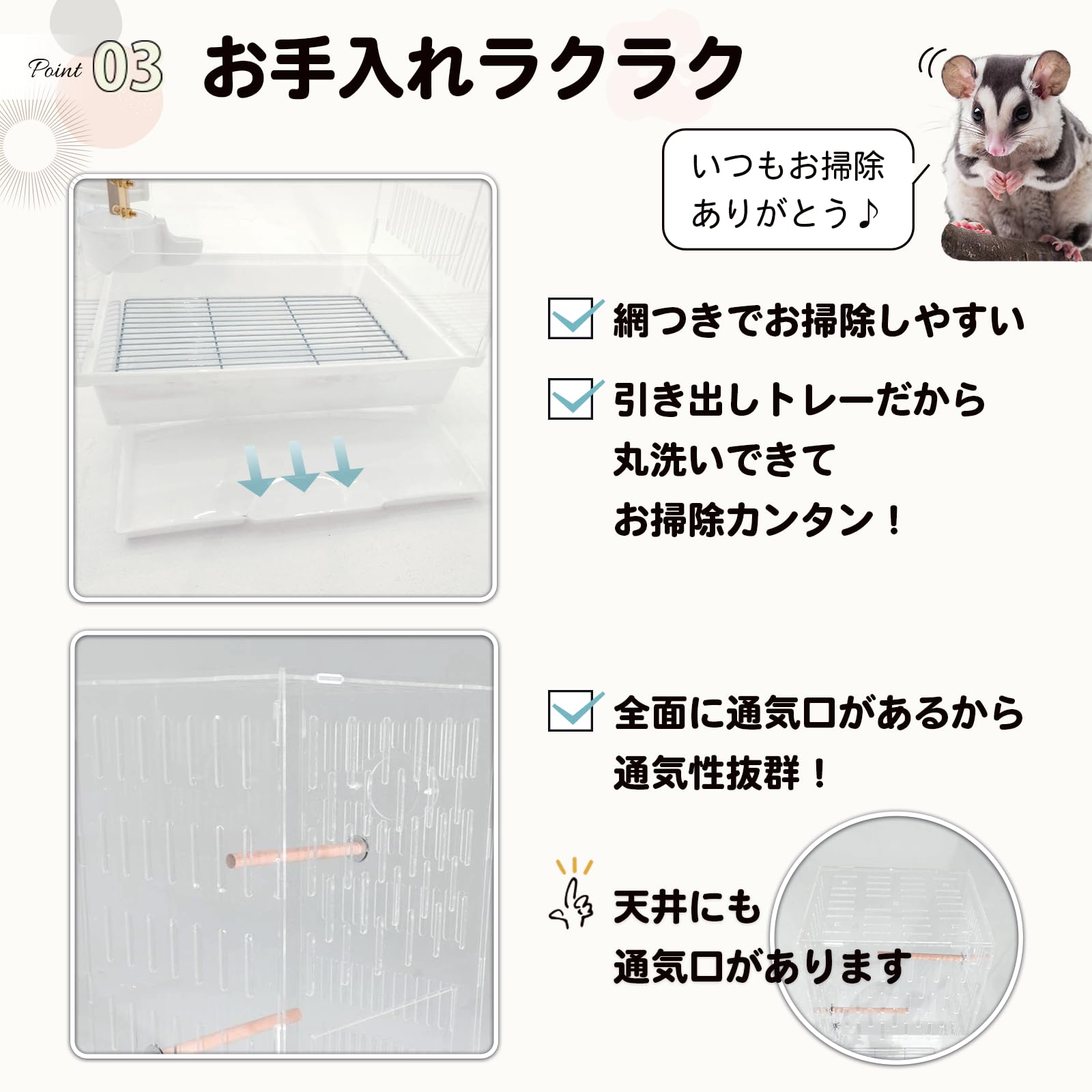 Amazon | MINORITY DESIGN フクロモモンガ 360度見渡せるアクリル