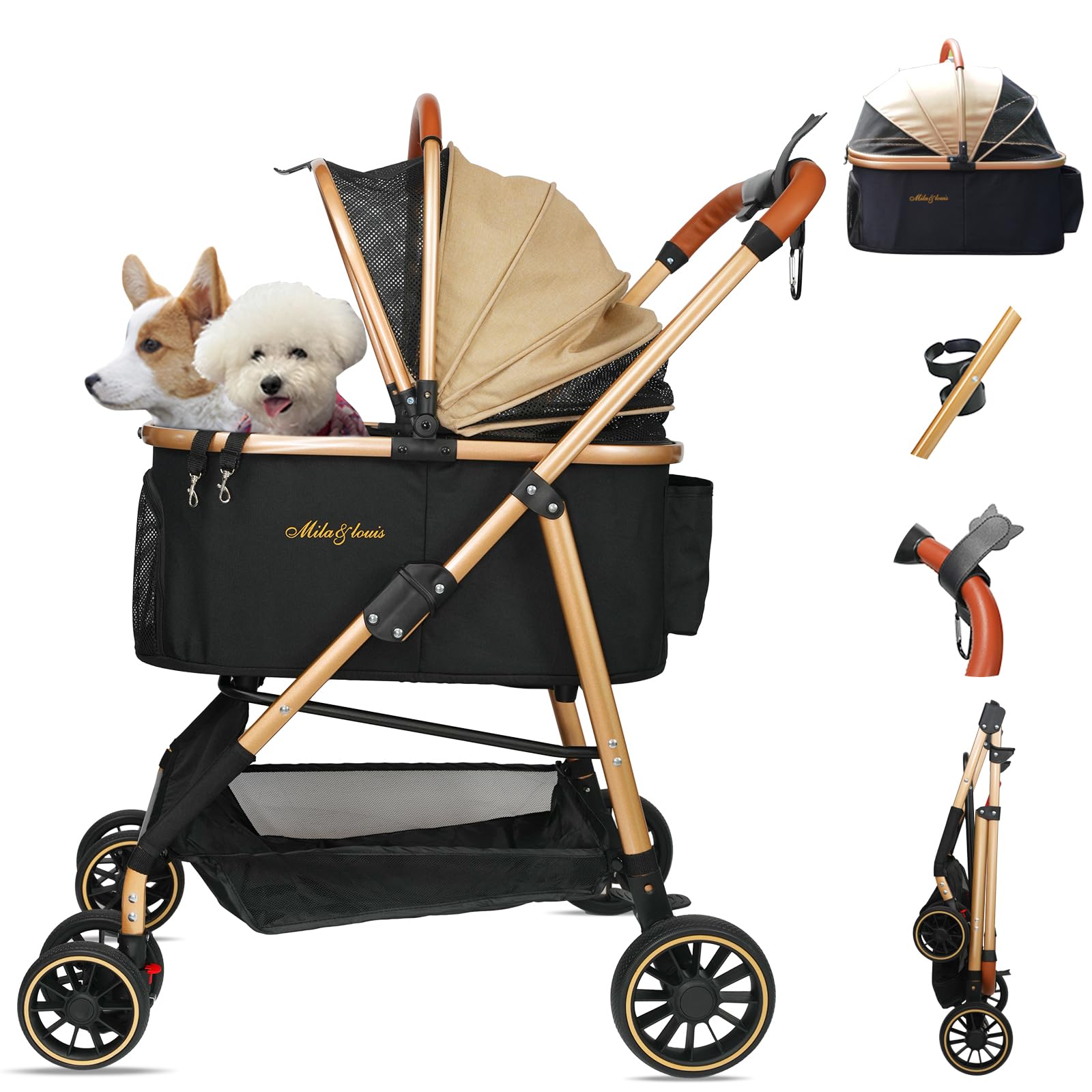 Amazon | 【軽量5.5KG 中·小型犬専用】MILA&LOUIS ペットカート分離型