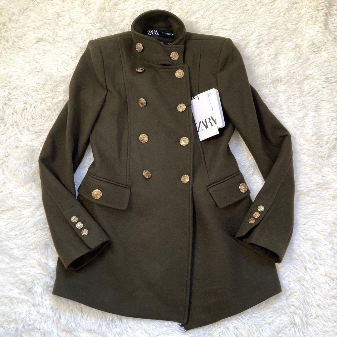 Amazon.co.jp: ZARA ナポレオンジャケット MANTECO ウール カーキ XS