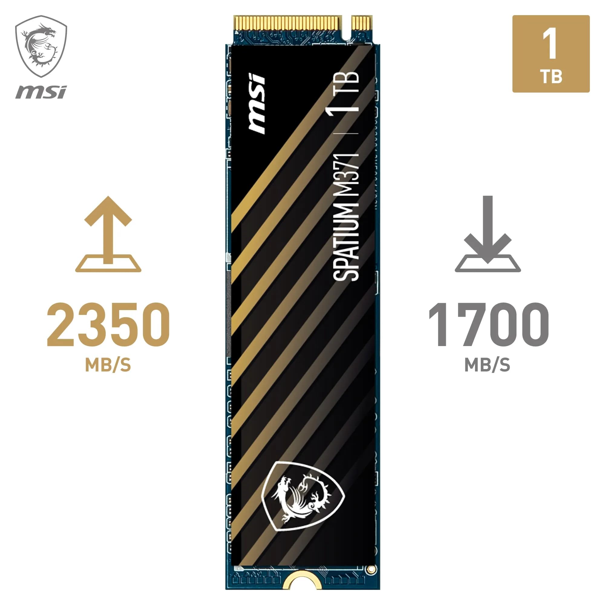 MSI SPATIUM M371 NVMe M.2 1TB - PCIe 3x4 NVMe M.2 Internal Solid