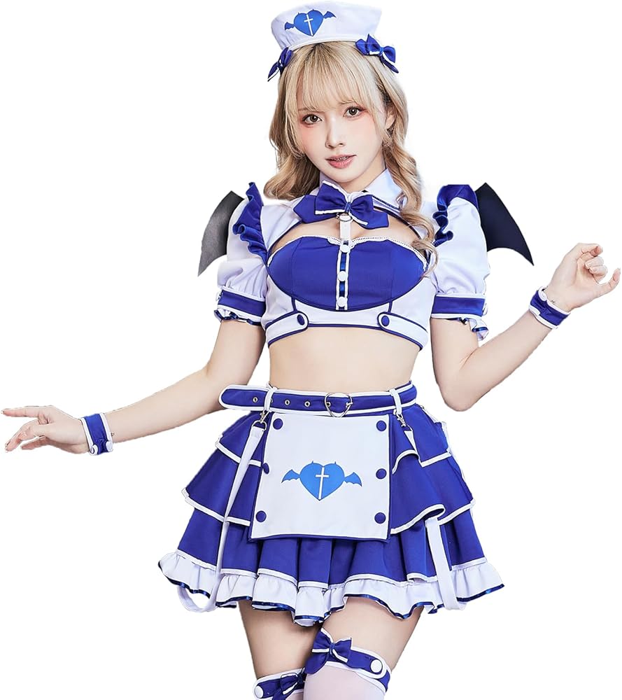 Amazon.co.jp: [Malymoon] コスプレ ナース 看護師 サキュバス 赤 青