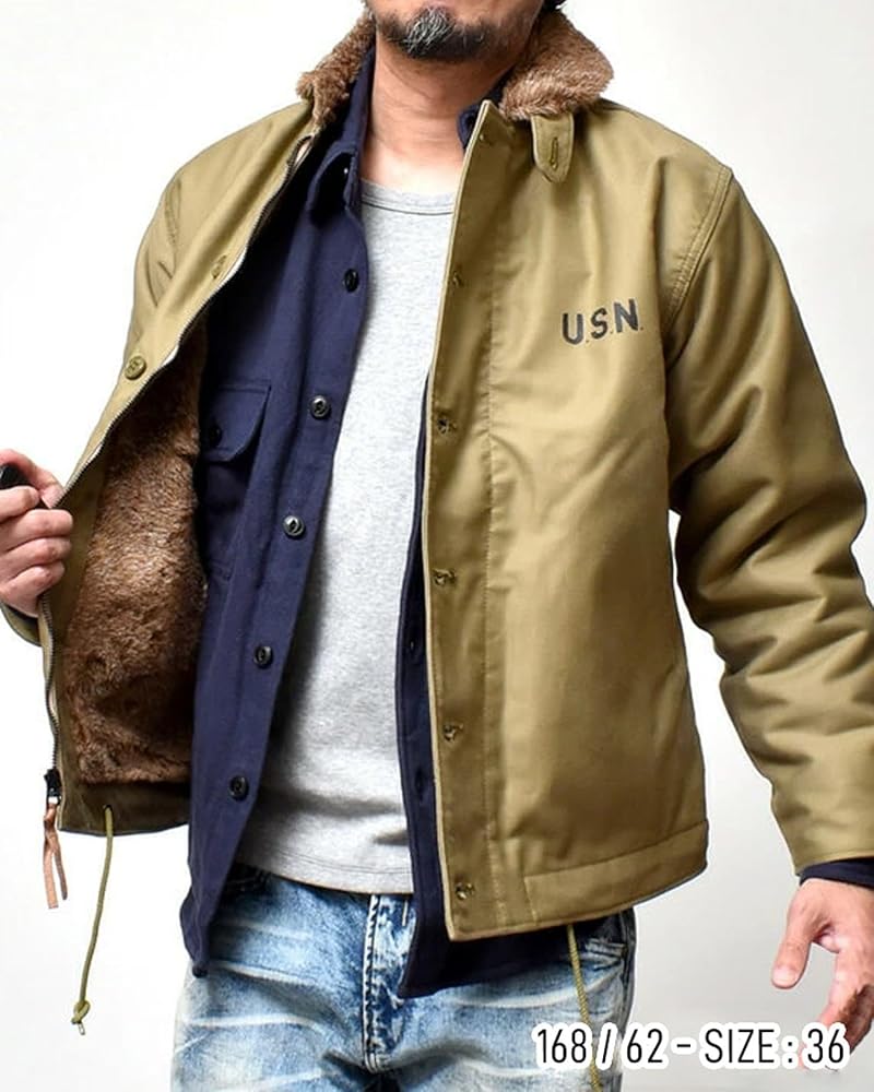 Amazon.co.jp: HOUSTON N-1 Deck Jacket Military Jacket Men's (Made