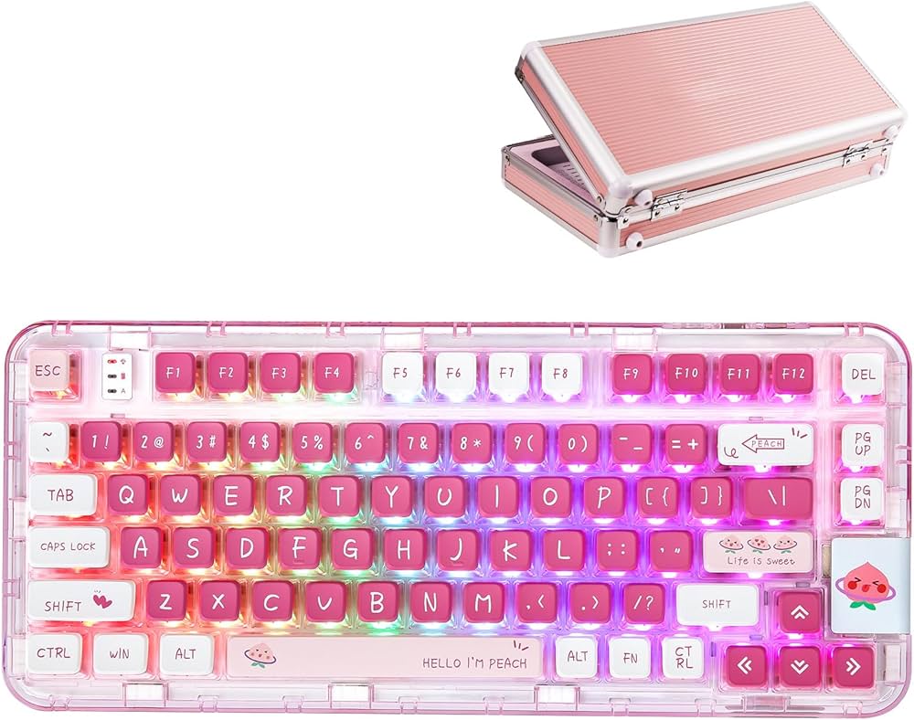 Amazon | YUNZII CK75 無線 ホットスワップメカニカルキーボード 透明