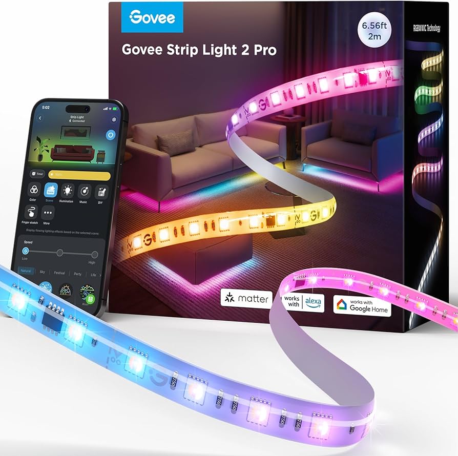Amazon.com: Govee RGBWWIC Strip Light 2 Pro with Matter, 6.56ft