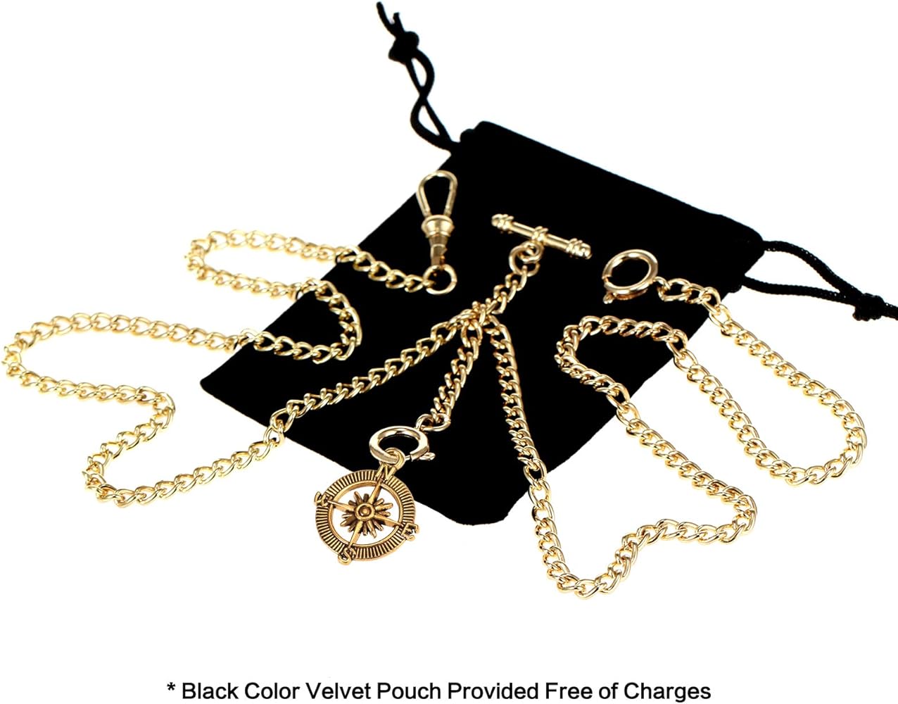 Amazon.com: TREEWETO Men's Double Albert Chain Pocket Watch Curb