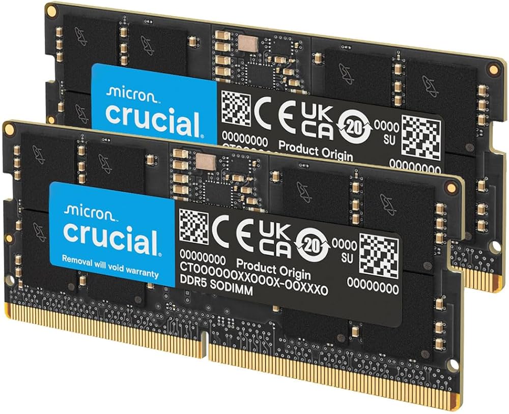 Crucial DDR5 RAM 16GB Kit (2x8GB) 4800MHz SODIMM, Laptop Computer