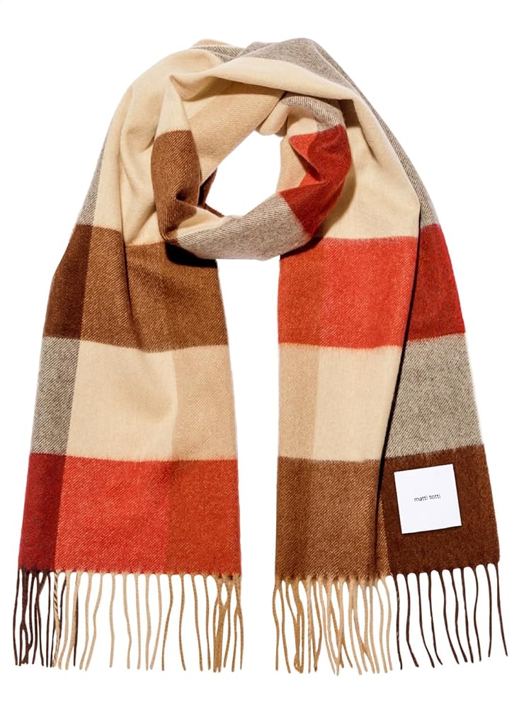 Amazon | [matti totti] Antique × Brown カシミヤ マフラー カシミア