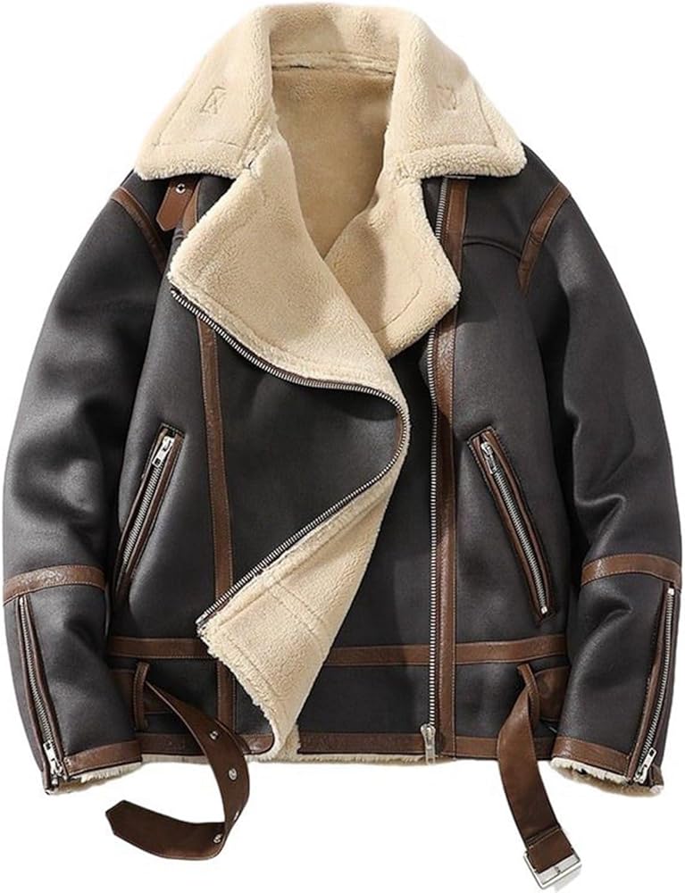 Amazon | [Taopagii] ムートンジャケット レザージャケット pu革