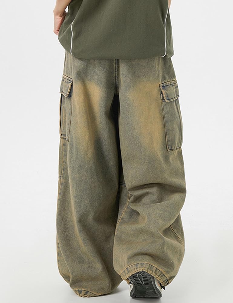 Y2k Baggy Jeans for Men Gothic Cargo Pants Punk Oversized