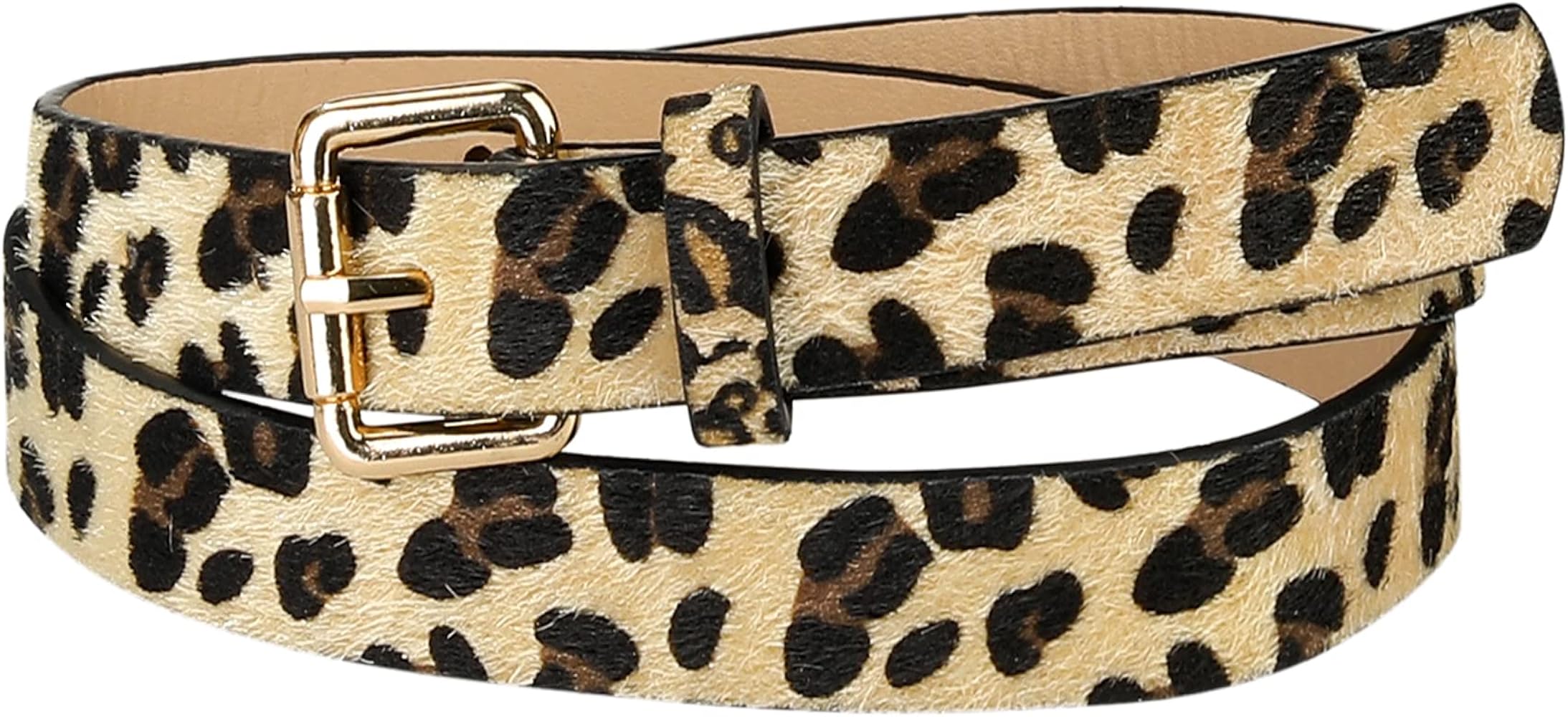 Amazon | [Allegra K] ヒョウ柄 ベルト ウエストマーク 細幅 ウエスト