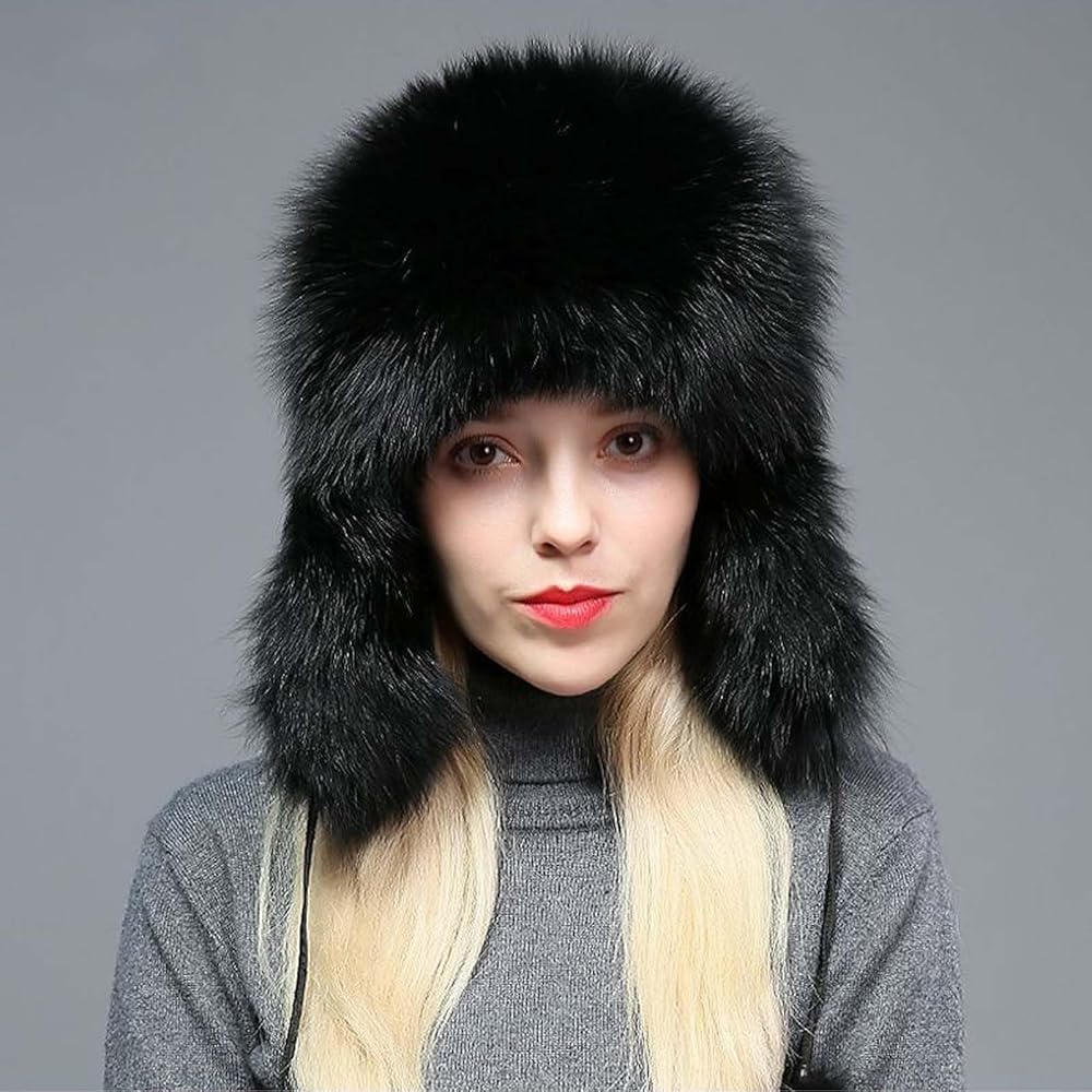 WUODHTW Women's Leopard Faux Fur Earflap Hats Fluffy Bucket Hat