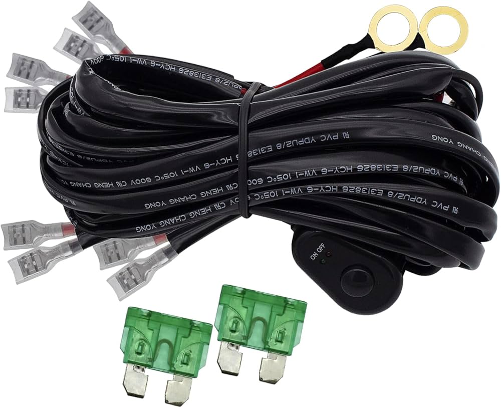 Amazon.co.jp: LEDライトバー配線ハーネスキット4リード12Vオンオフ
