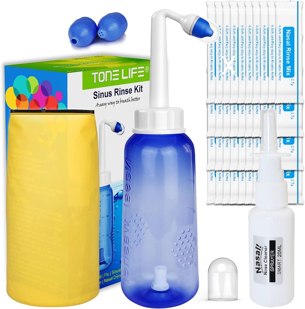 40 Nasal Salt + Neti Pot 300ml + Moisturizing Nasal Sprayer [Daily