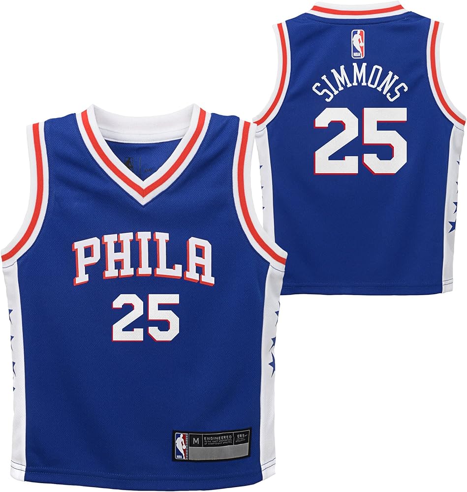Amazon.com: Ben Simmons Philadelphia 76ers #25 Blue Kids 4-7 Icon