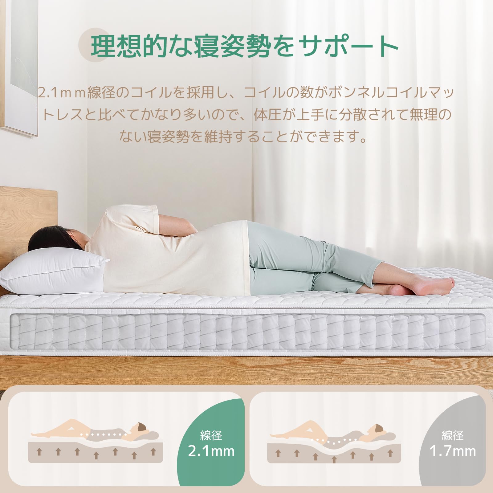 Amazon｜Novilla 純白の雲 マットレス 高反発マットレス ポケット