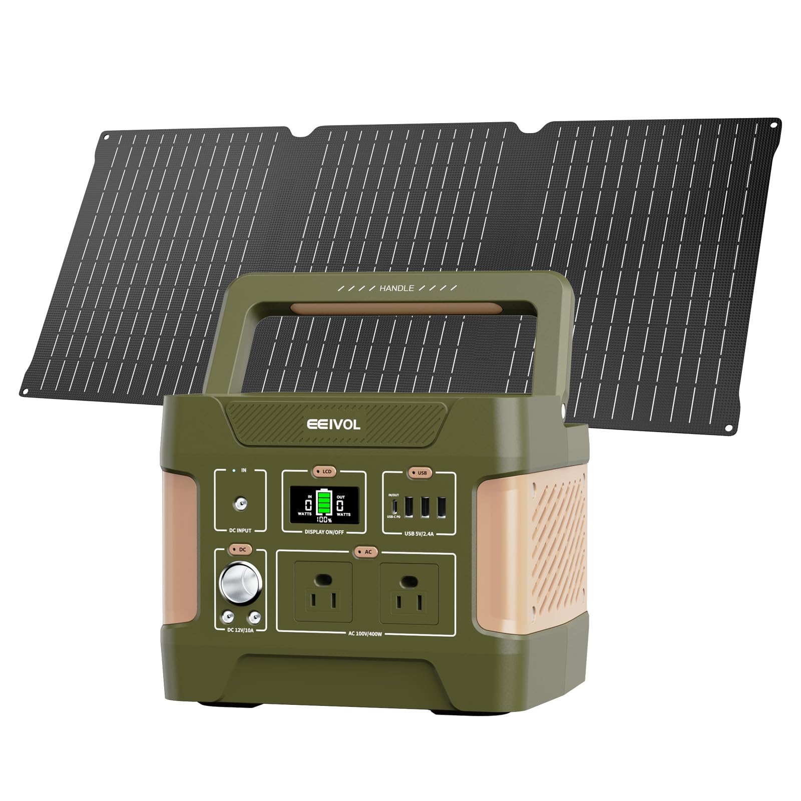 Amazon.co.jp: EEIVOL ポータブル電源 355Wh ソーラーパネル40W 出力