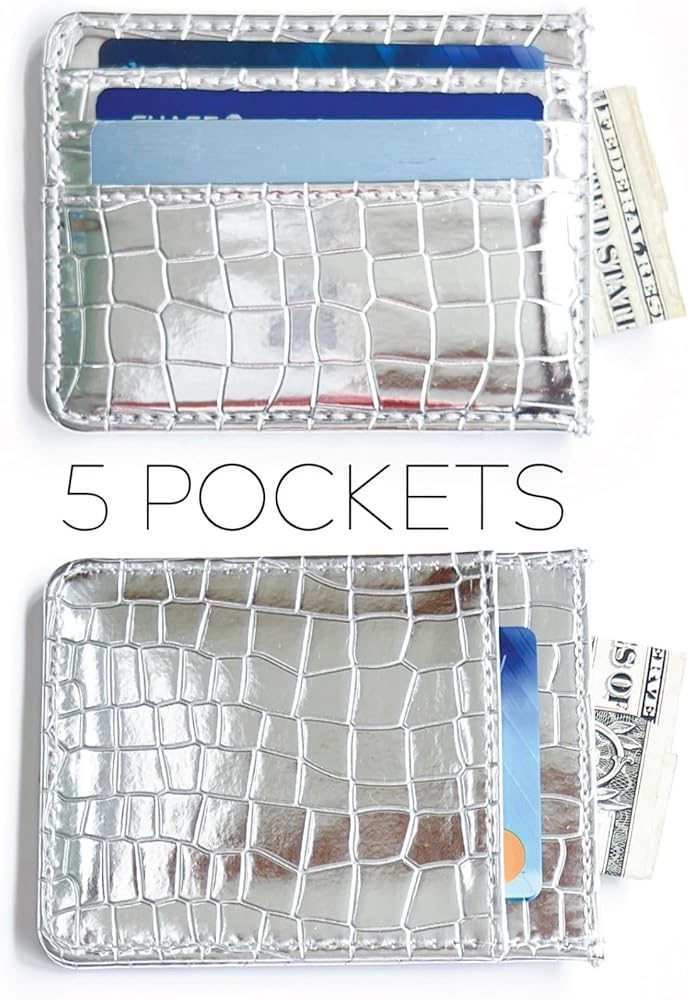 Amazon.com: SWEDEY Super Shiny Slim Credit Card Holder Mini Front