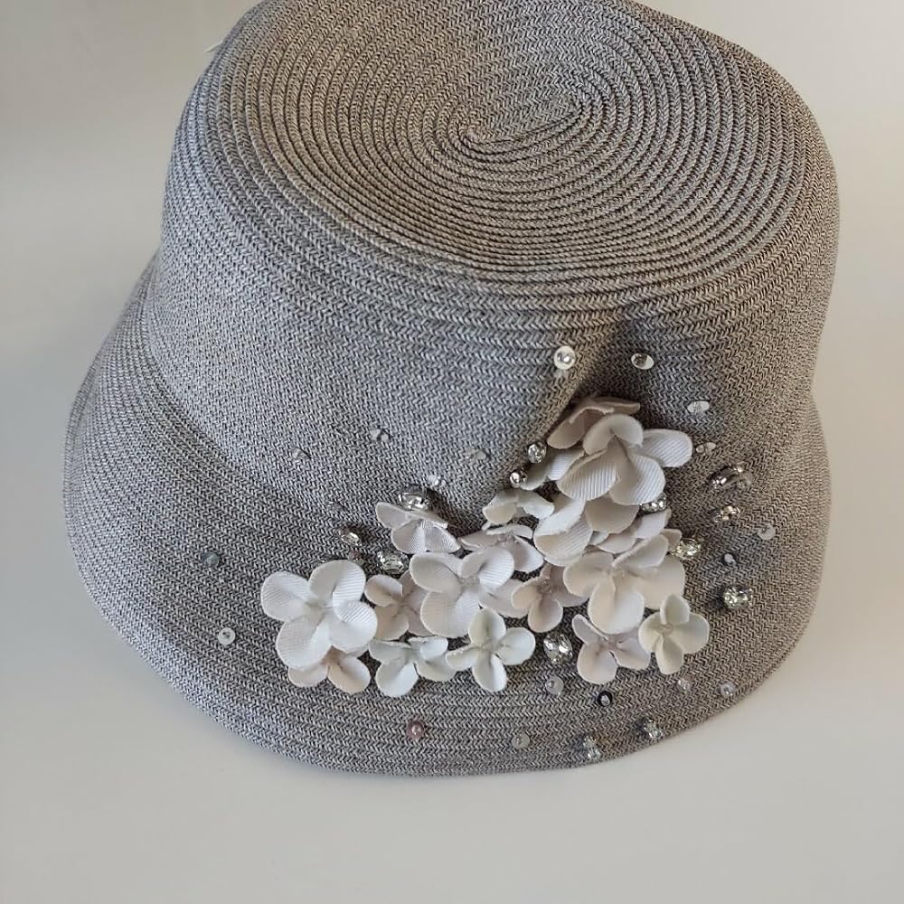 Amazon.co.jp: ANTEPRIMA アンテプリマ 麦わら帽子 グレイ フィオーリ