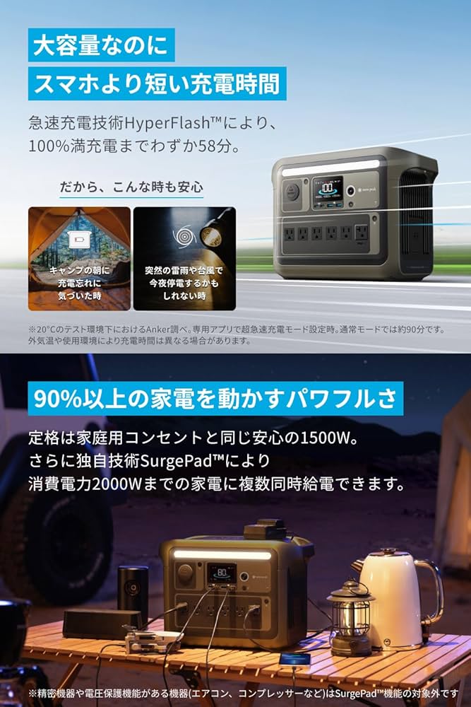 Amazon.co.jp: Portable Power Station 1000 ポータブル電源 1056Wh