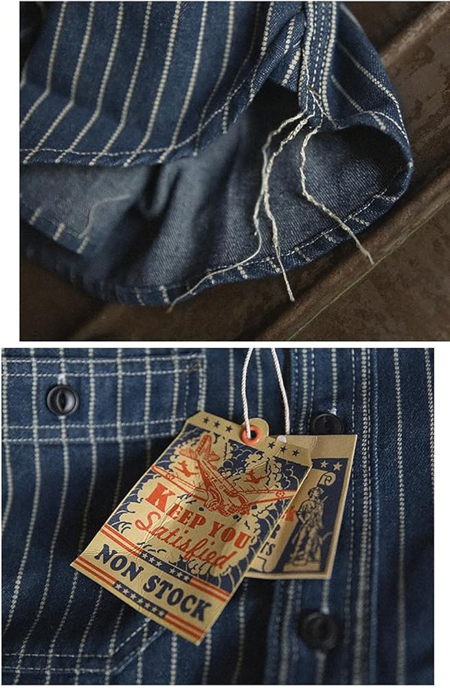 Amazon.com: NON STOCK Men's Wabash Stripes Work Shirt (Small, Dark