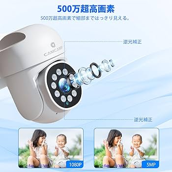 Amazon.co.jp: 【防犯カメラ 有線·500万画素】 CAMCAMP 有線接続監視