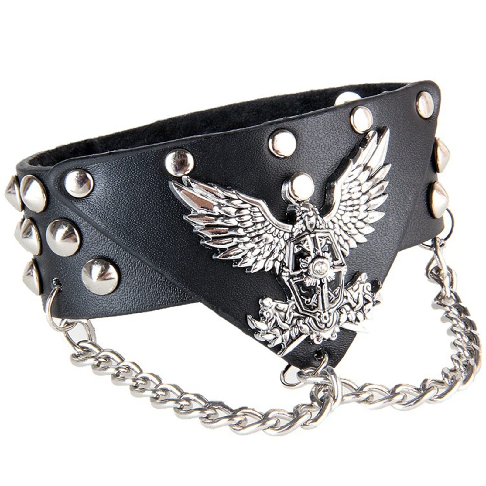 Amazon.co.jp: パンク革腕輪 レザーブレスレット非主流スタイル