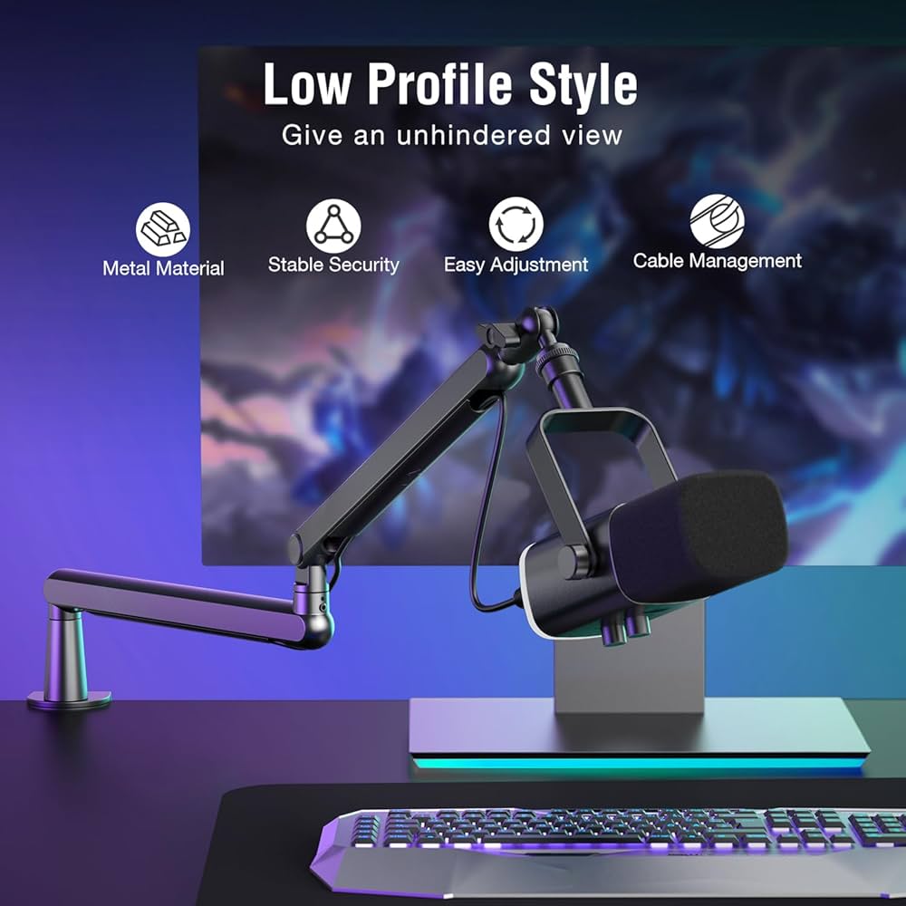 Amazon.com: FIFINE Gaming Microphone and Low Profile Arm Stand