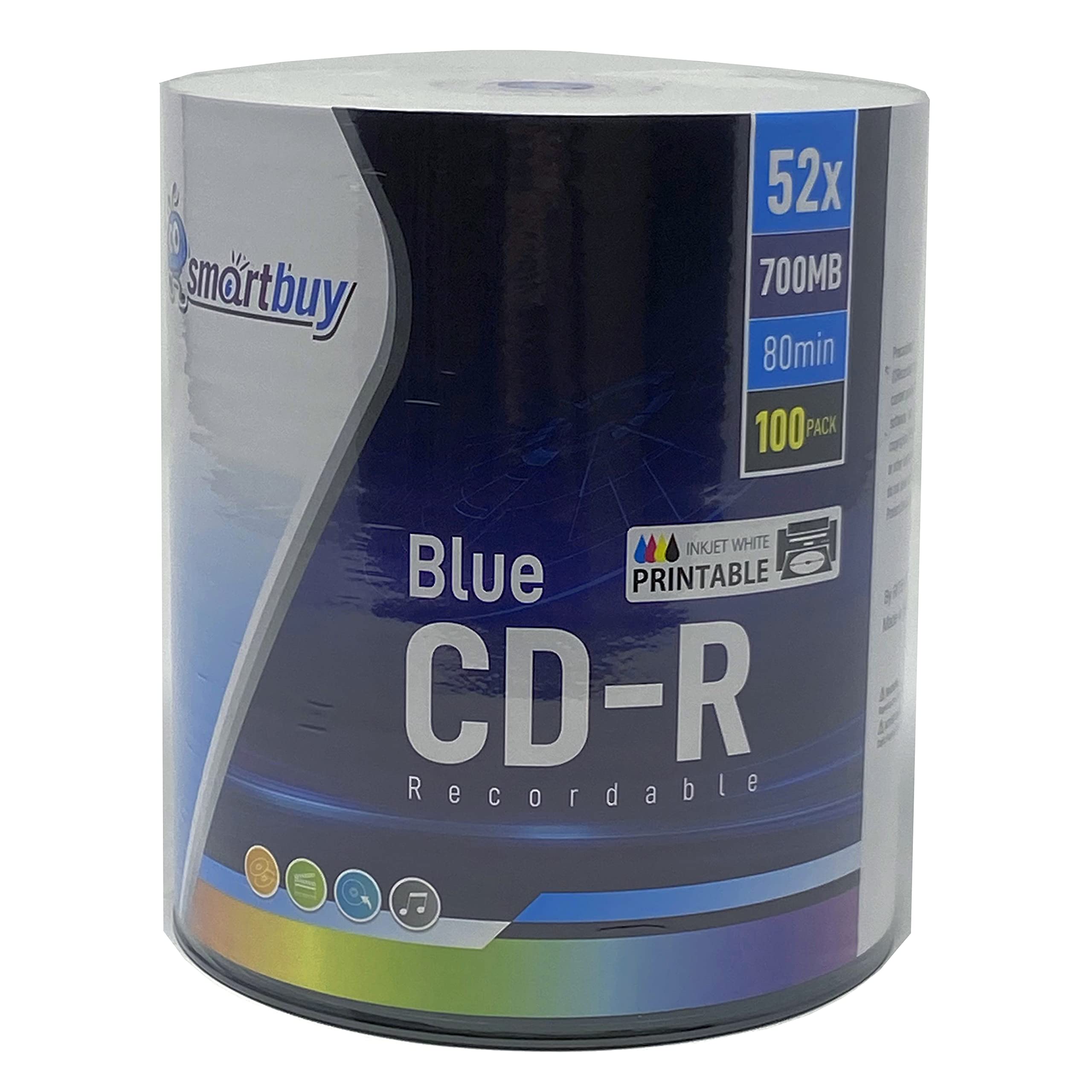 Amazon.com: 100 Pack Smartbuy Super Blue CD-R 52X 700MB/80Min