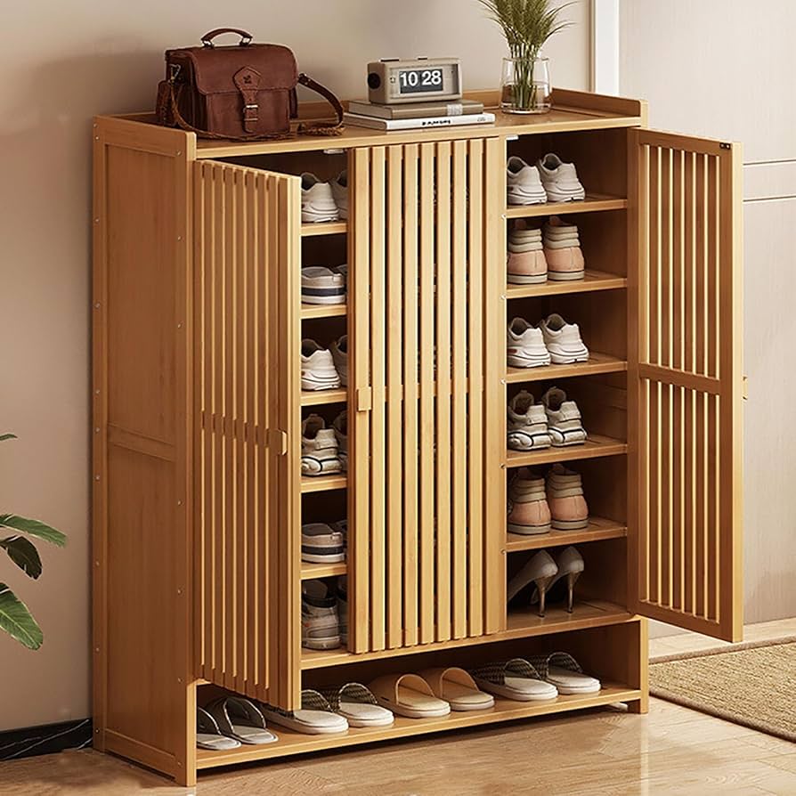 Amazon｜シューズボックス 下駄箱 ルーバーシューズボックス 靴箱 大