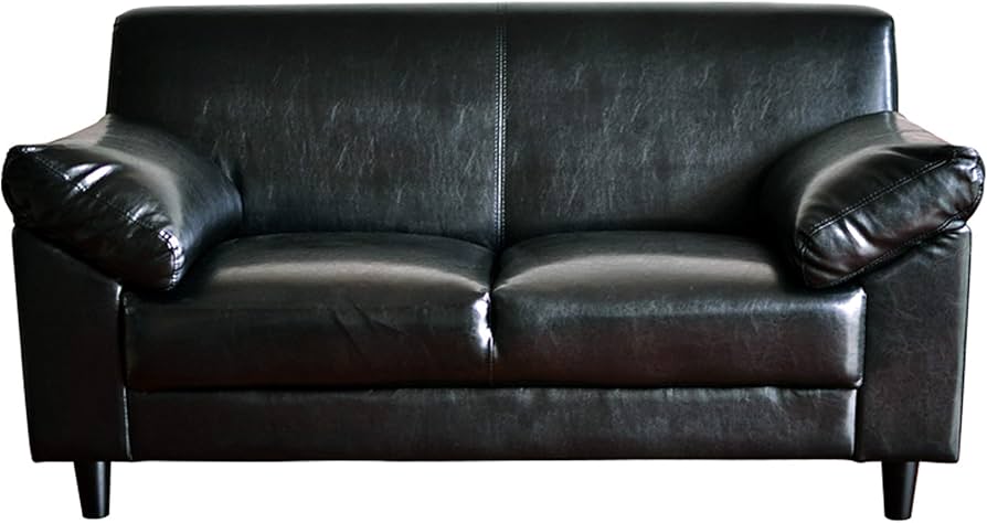 Amazon｜North Orange 2人掛け レザー ソファー シンプルレザーソファ