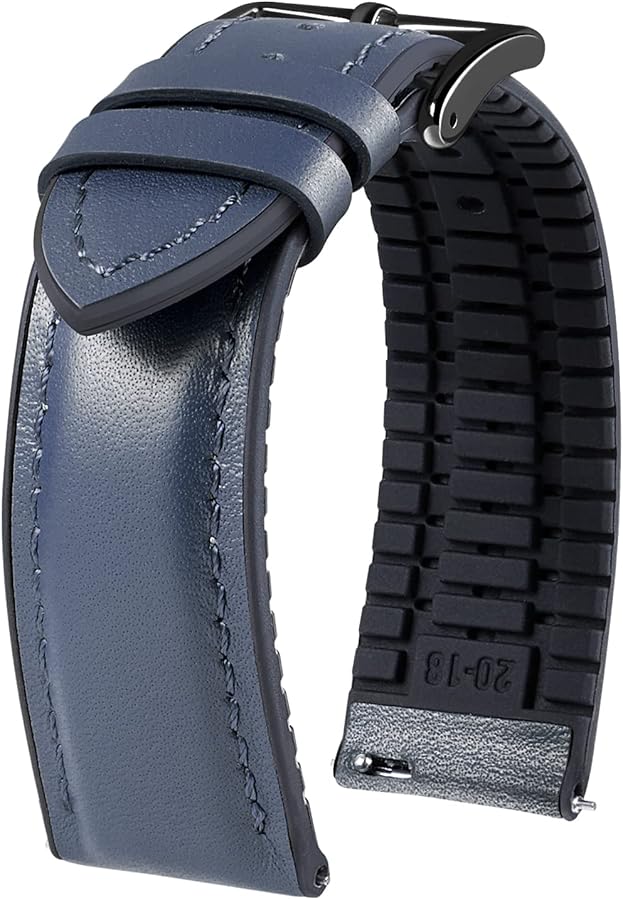 Amazon | [BINLUN] レザー 時計バンド 内側のラバー 通気性