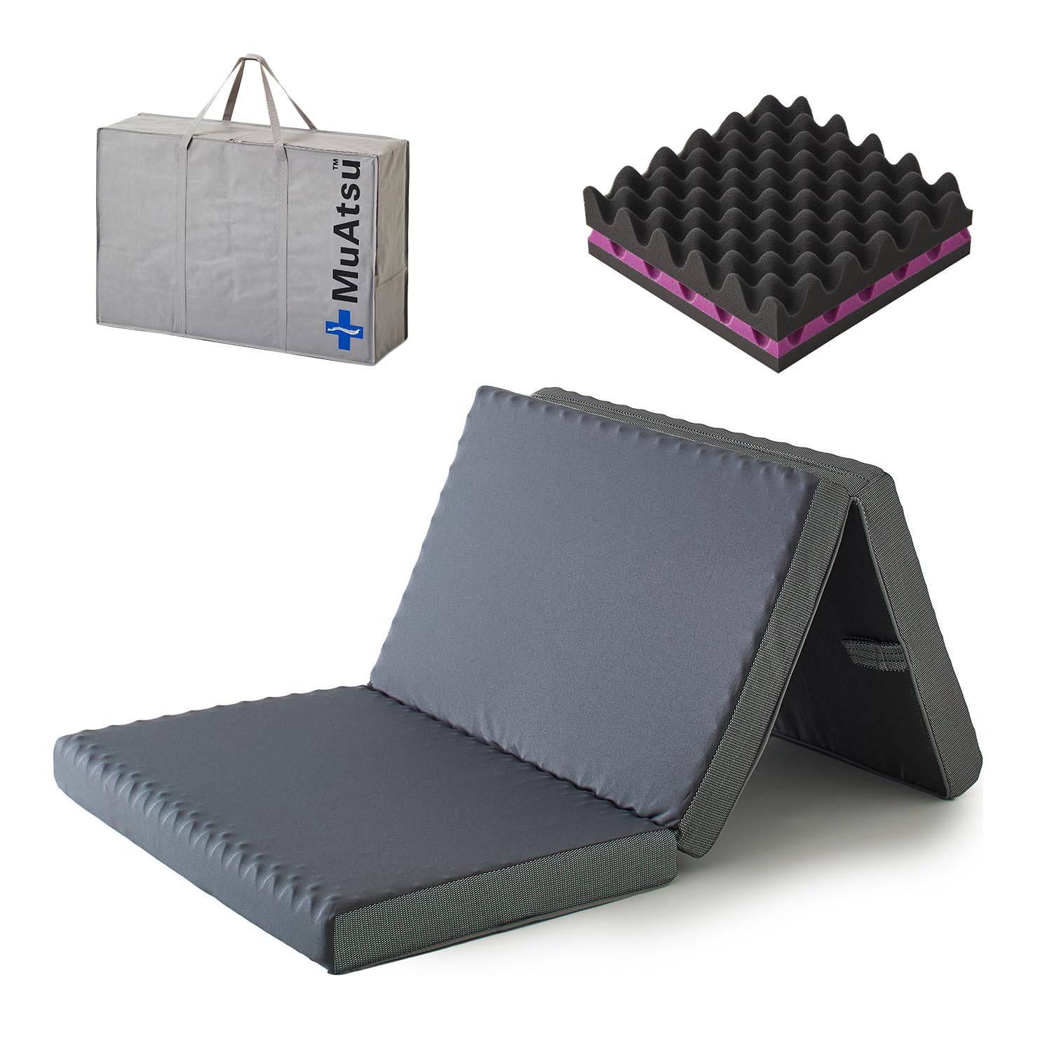 Amazon｜昭和西川 ムアツ マットレス 三つ折り 折り畳み 敷布団 Ag+