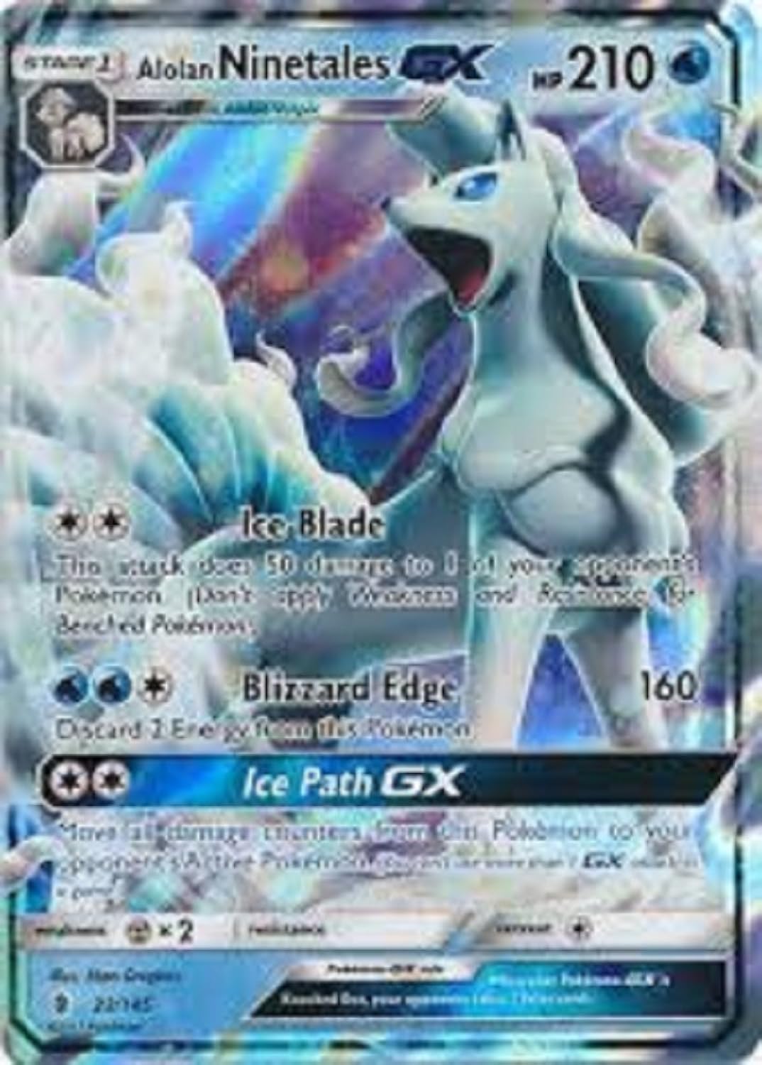 Amazon.com: Pokemon Alolan Ninetales-GX - 22/145 - Ultra Rare