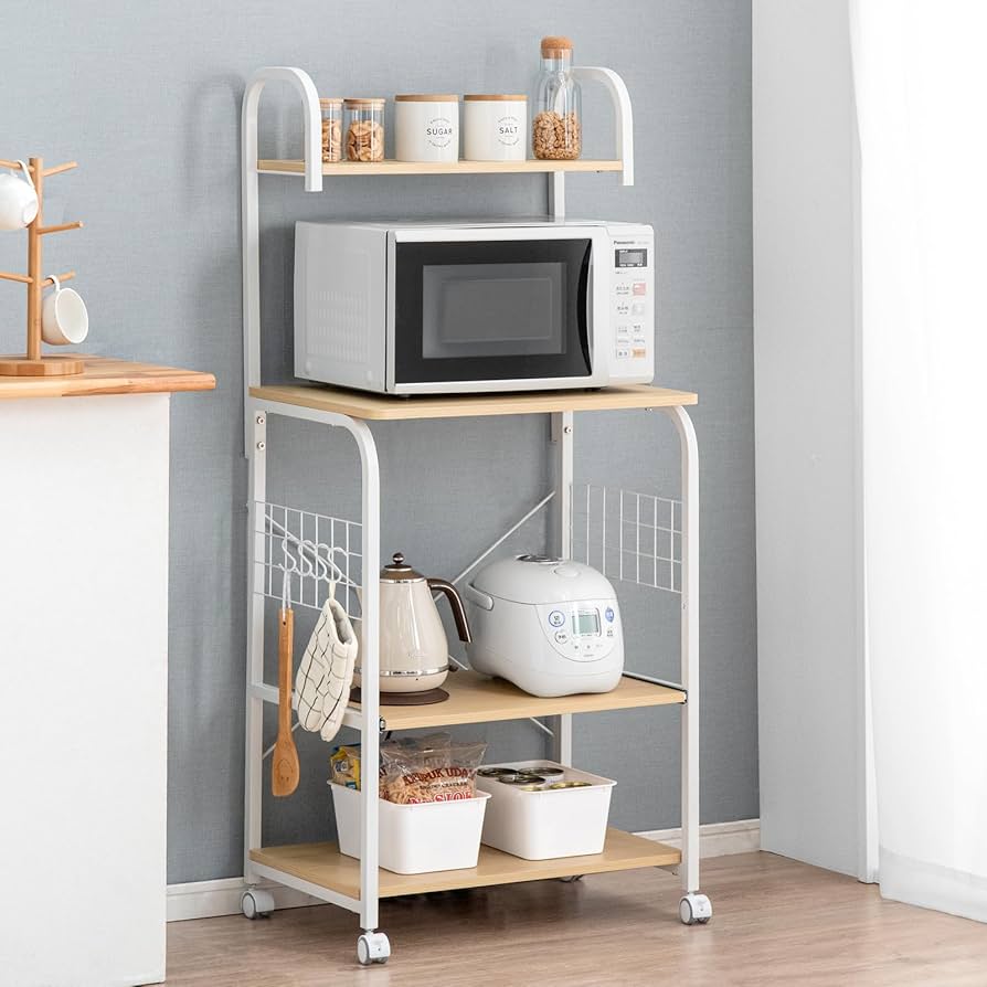 Amazon.co.jp: レンジラック 幅60 キャスター付き 大型レンジ対応 高さ