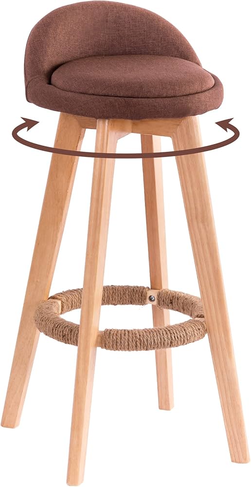 Amazon｜iodoos カウンターチェア 木製 360度回転 足置き付き