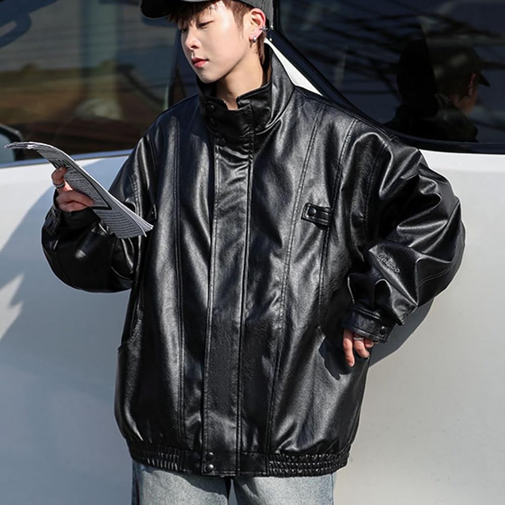 Amazon | [Sakunaca] 黒 レザージャケット 革ジャン バイク メンズ