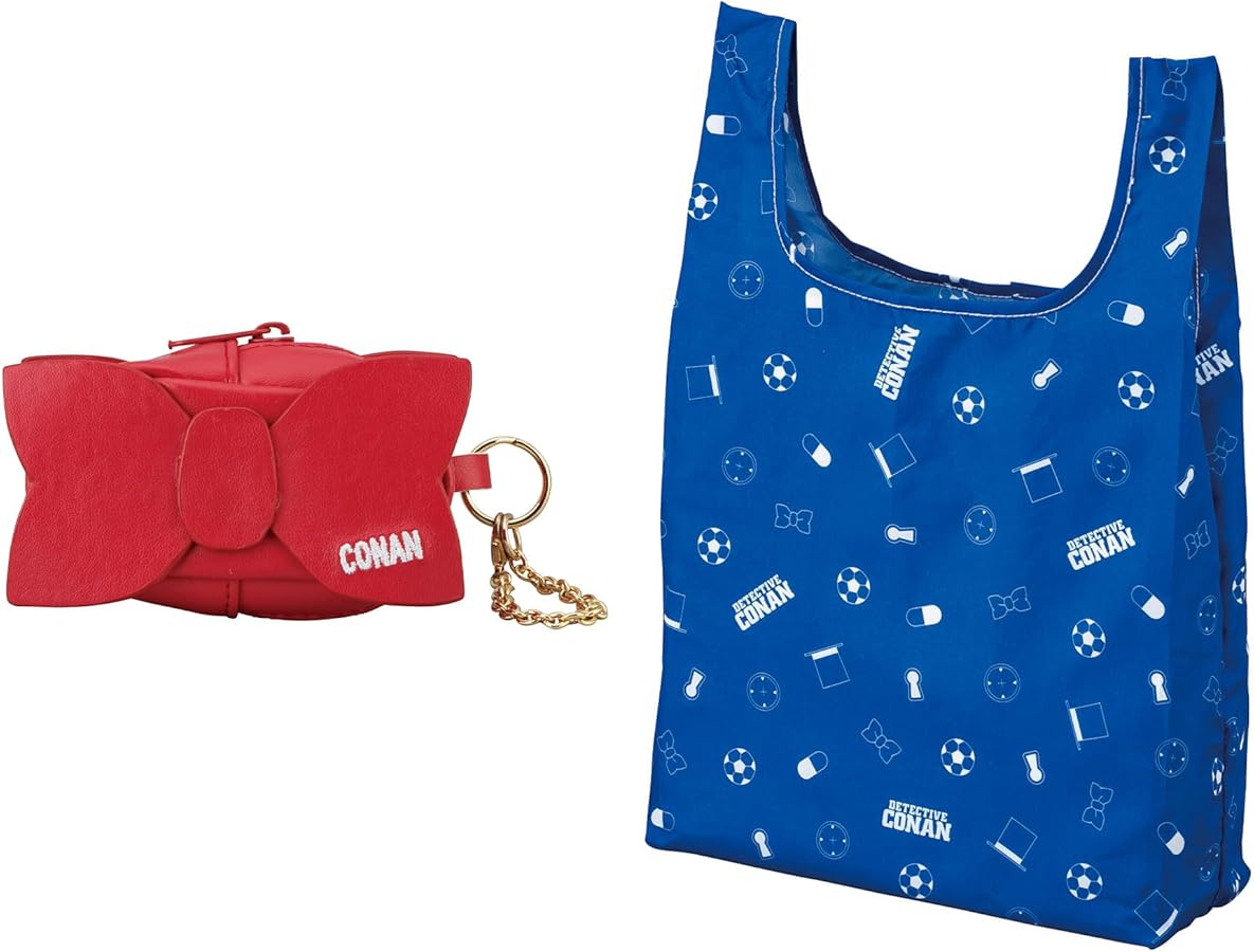 Amazon.co.jp: 丸眞 ポーチ付きエコバッグ 名探偵コナン 蝶ネクタイ型