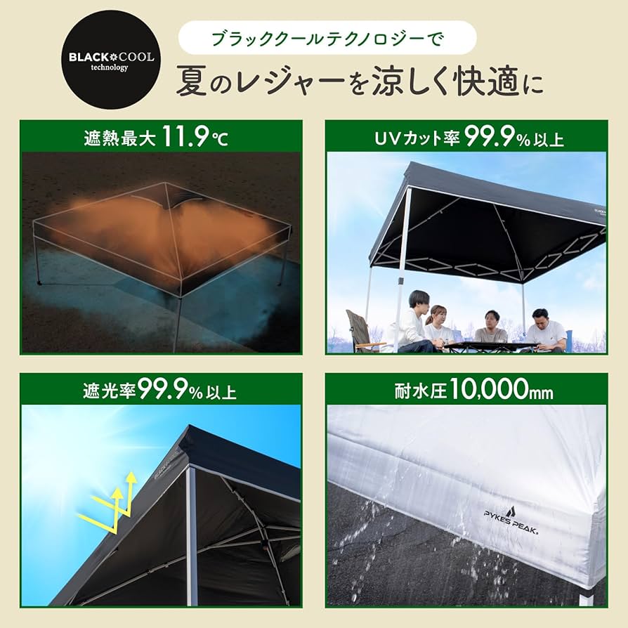 Amazon | PYKES PEAK (パイクスピーク) ワンタッチ タープテント 2m×2m