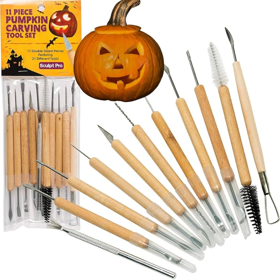 Amazon.com: Pumpkin Carving Kit (21 Tool Set) w 11 Double Sided