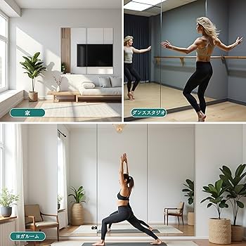 Amazon.co.jp: 全身鏡 おしゃれ 壁掛け鏡 ダンス 鏡 自己粘着性 大きい