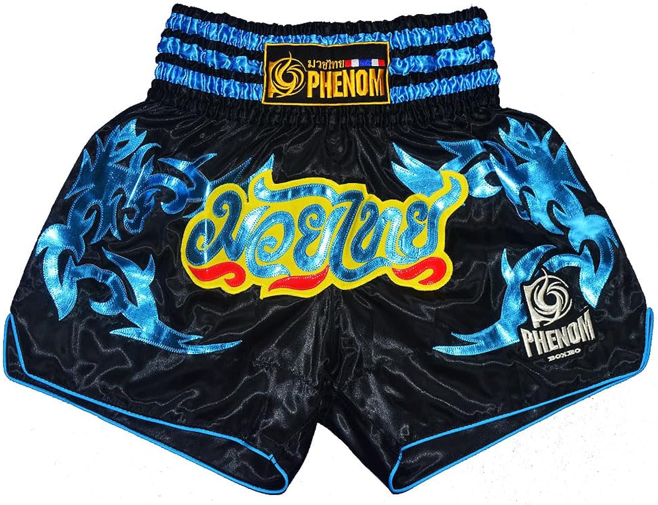 Amazon.co.jp: PHENOM フェノム ムエタイパンツ#13 黒スカイブルー